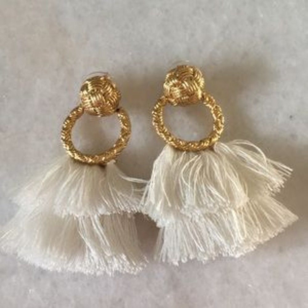 4/$20 Fashion Jewelry Gold Tone Fringe Earrings
